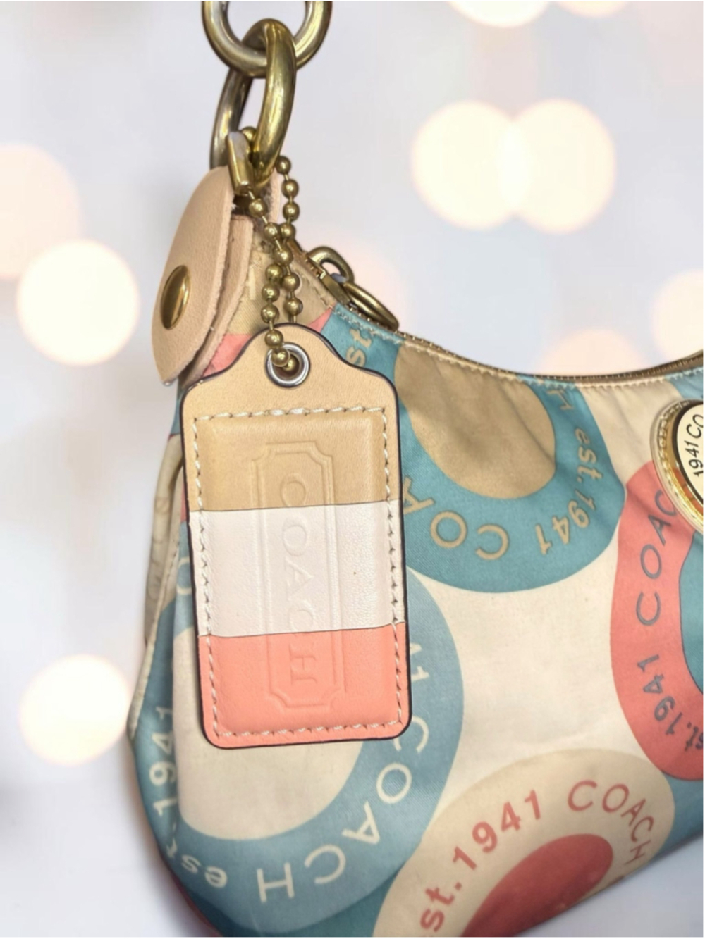 Coach Snaphead Multicolor Satin Signature Print Crossbody Bag with New A tricolo